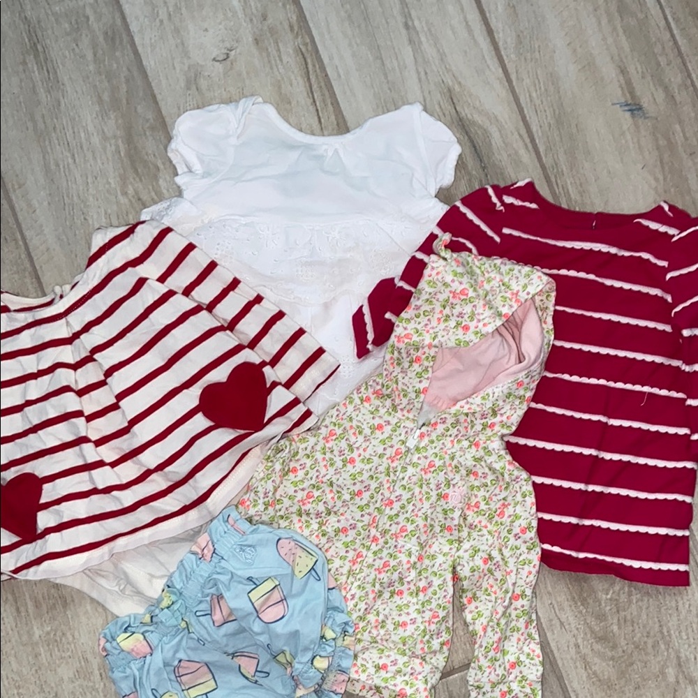 Gap Baby Girls Clothing Bundle 3-6 Months White Dress Pink Red One Piece